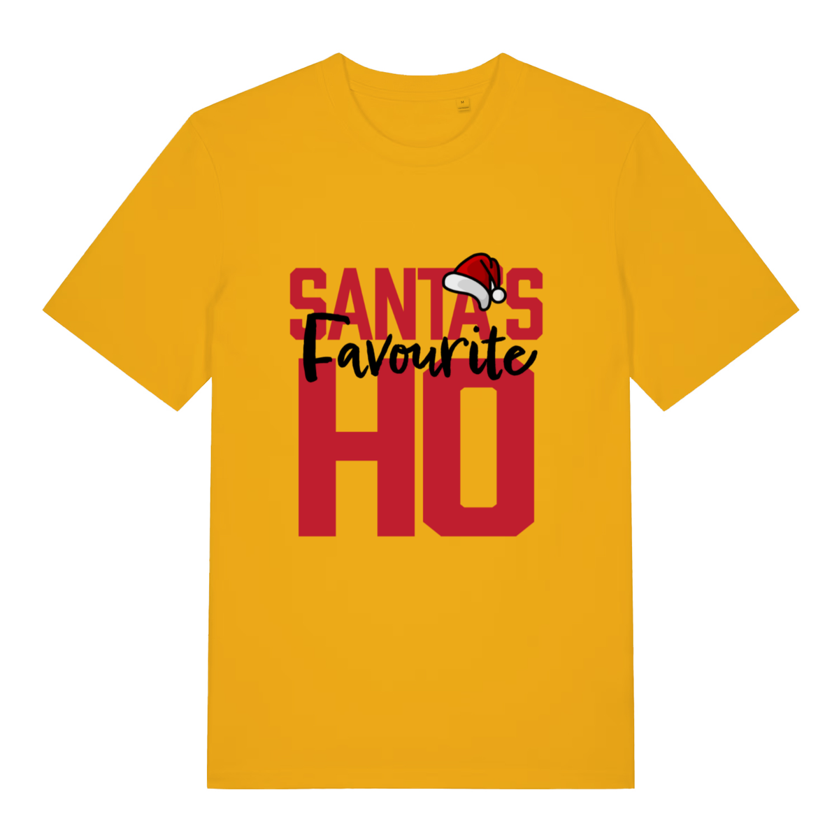 Yellow Santa’s Favourite Ho funny slogan t-shirt featuring ultimate ladies Christmas banter  
