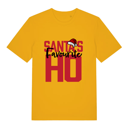 Yellow Santa’s Favourite Ho funny slogan t-shirt featuring ultimate ladies Christmas banter  