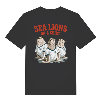 Black Sea Lions On A Shirt funny graphic t-shirt with three sea lions in England kits  