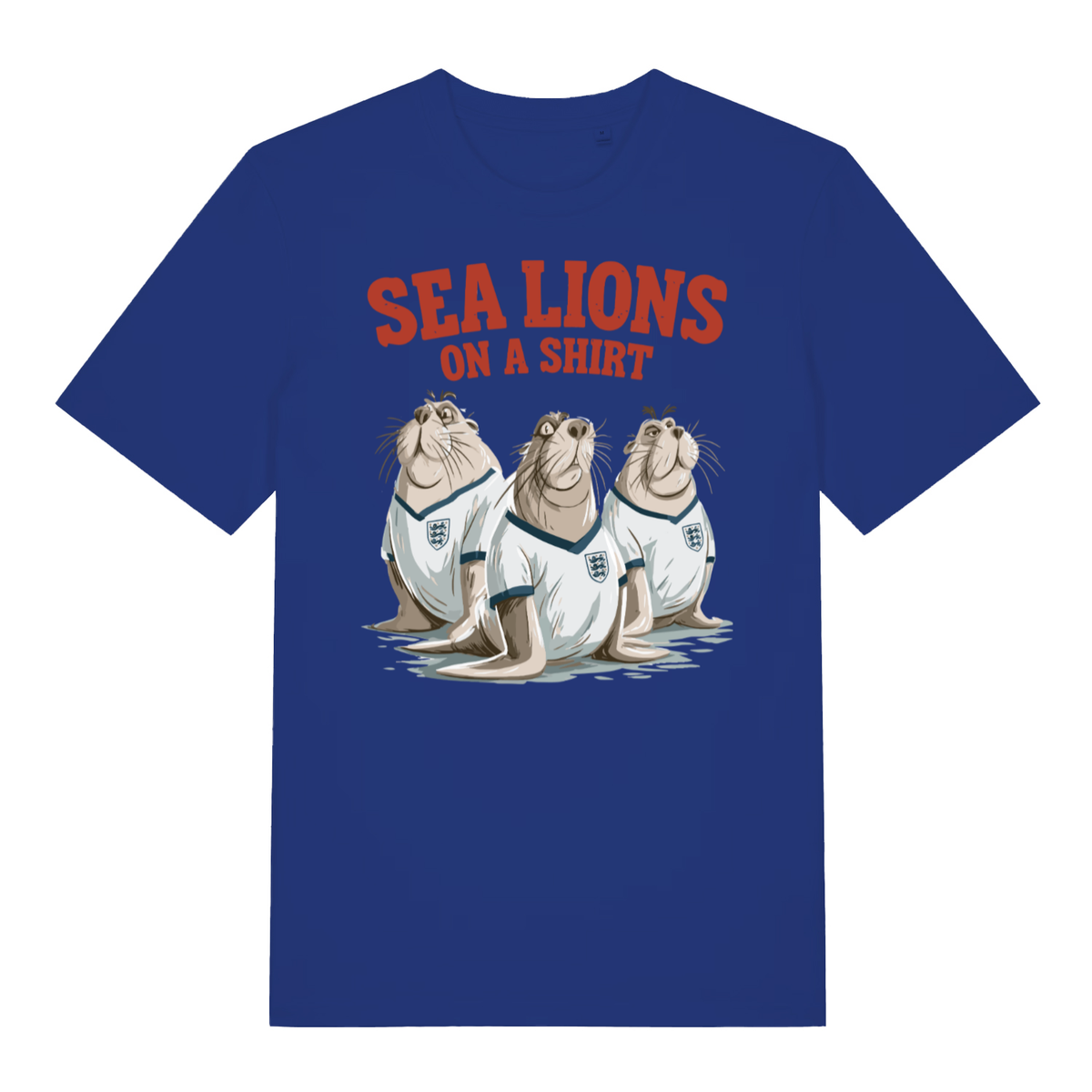 Blue Sea Lions On A Shirt funny graphic t-shirt featuring cheeky football animal pun  