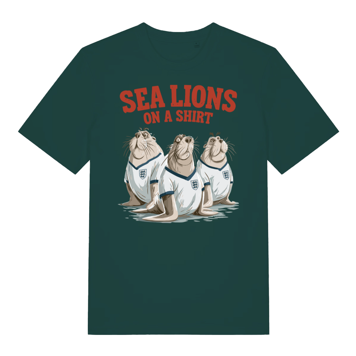 Green Sea Lions On A Shirt funny graphic t-shirt with bold sea lions football design  