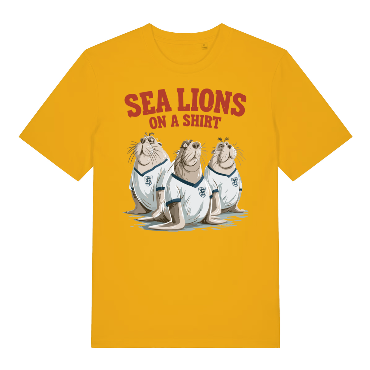 Yellow Sea Lions On A Shirt funny graphic t-shirt with witty sea lions on a shirt design  