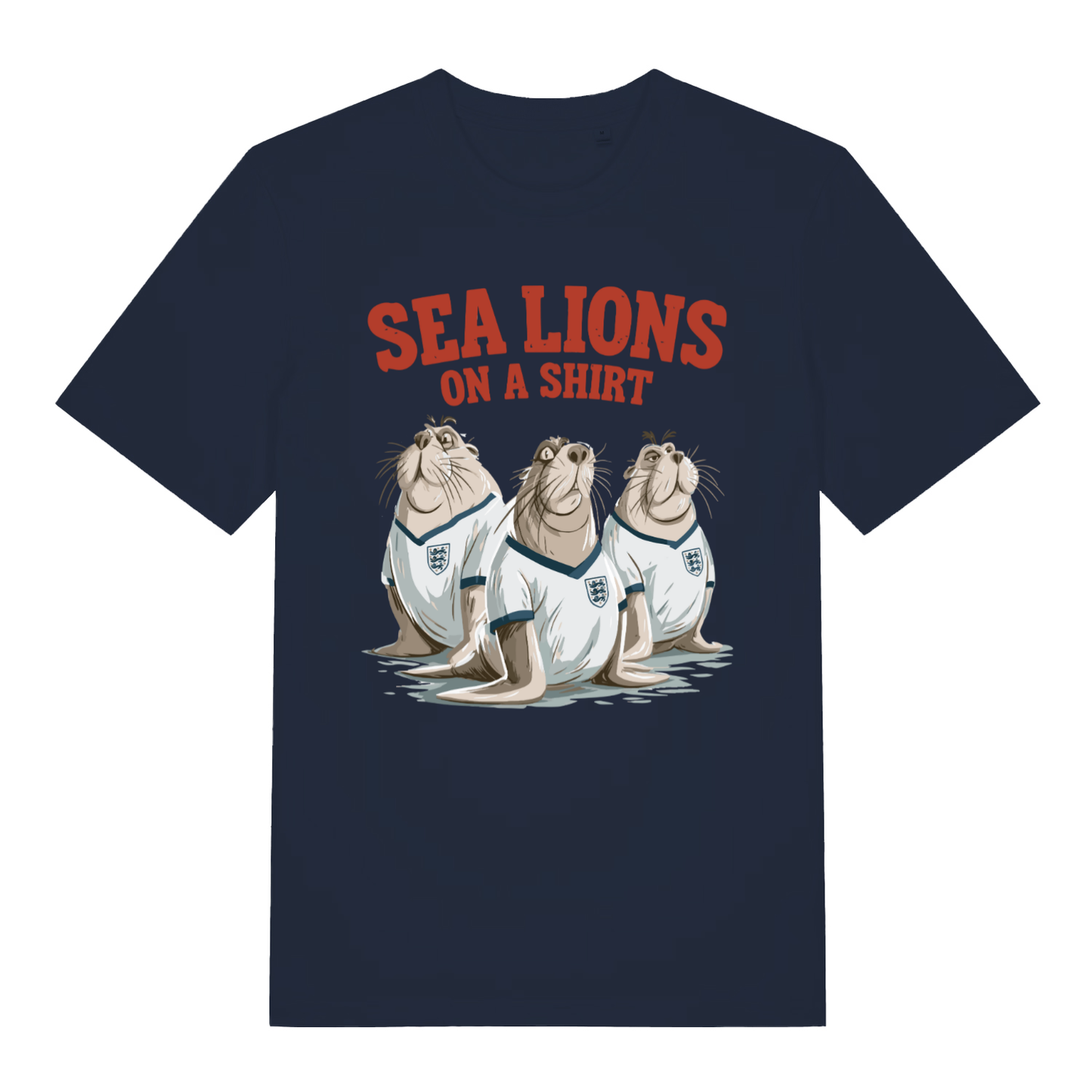 Navy Sea Lions On A Shirt funny graphic t-shirt featuring cheeky ladies football animal pun  