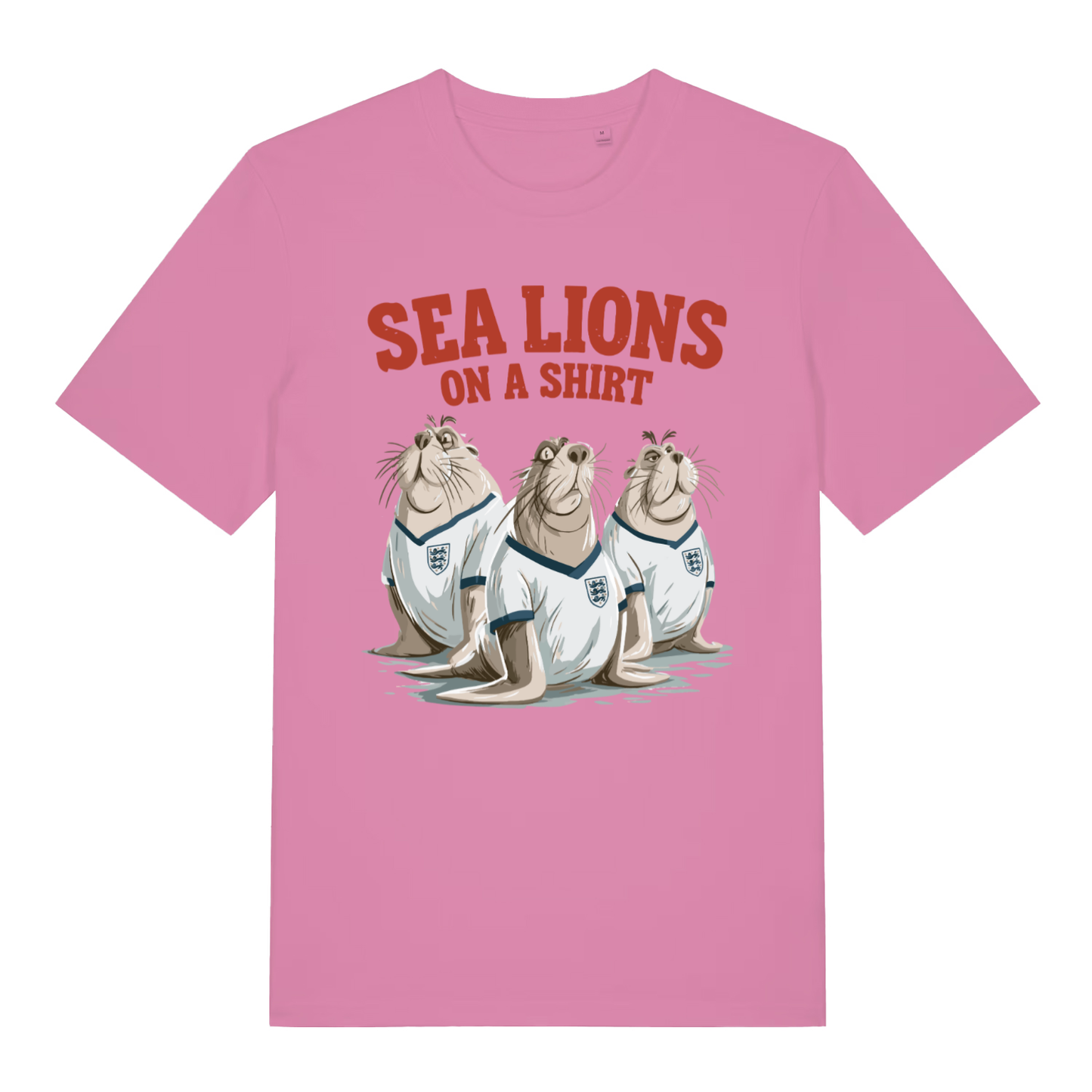 Pink Sea Lions On A Shirt funny graphic t-shirt with bold sea lions football design  
