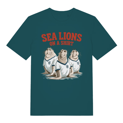 Stargazer Sea Lions On A Shirt funny graphic t-shirt showing classic three lions banter  