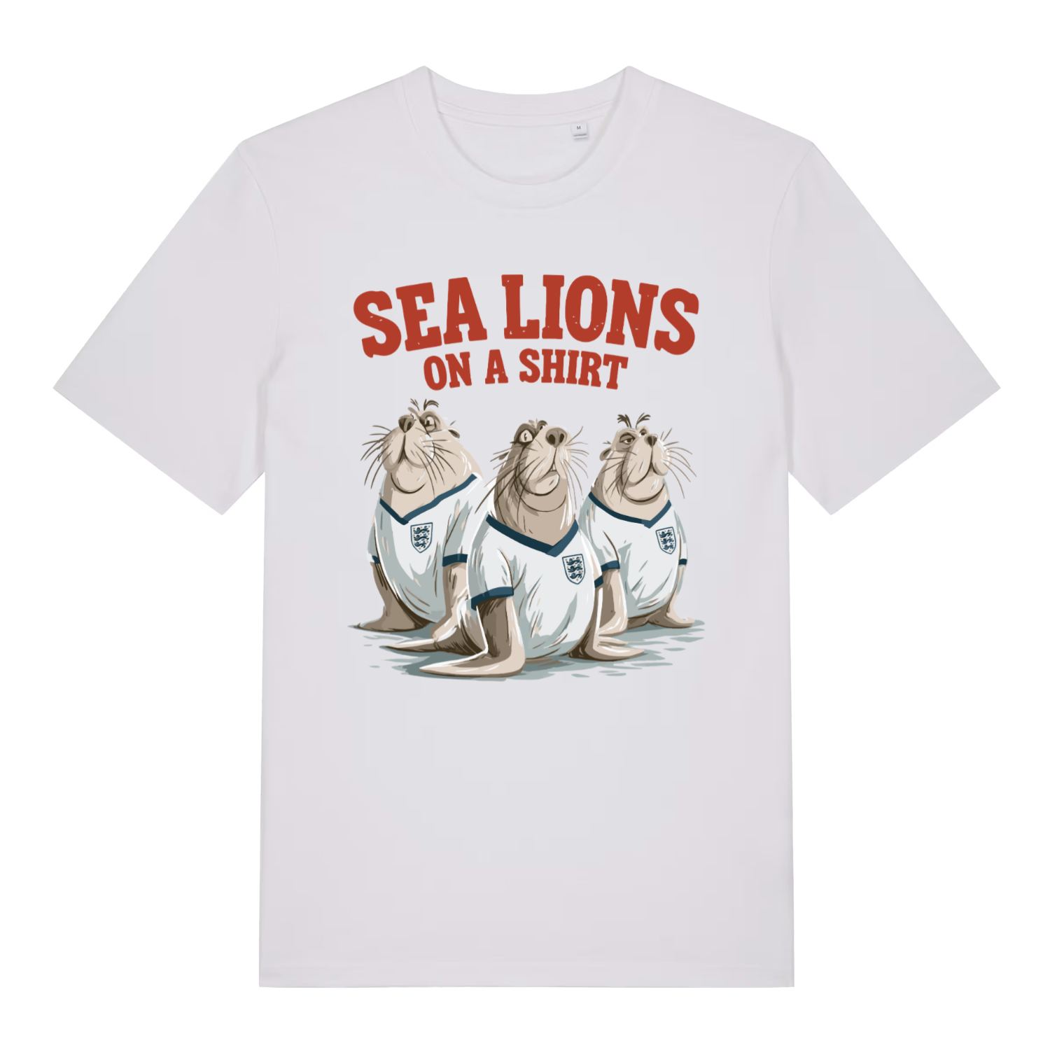 White Sea Lions On A Shirt funny graphic t-shirt with witty sea lions on a shirt design  