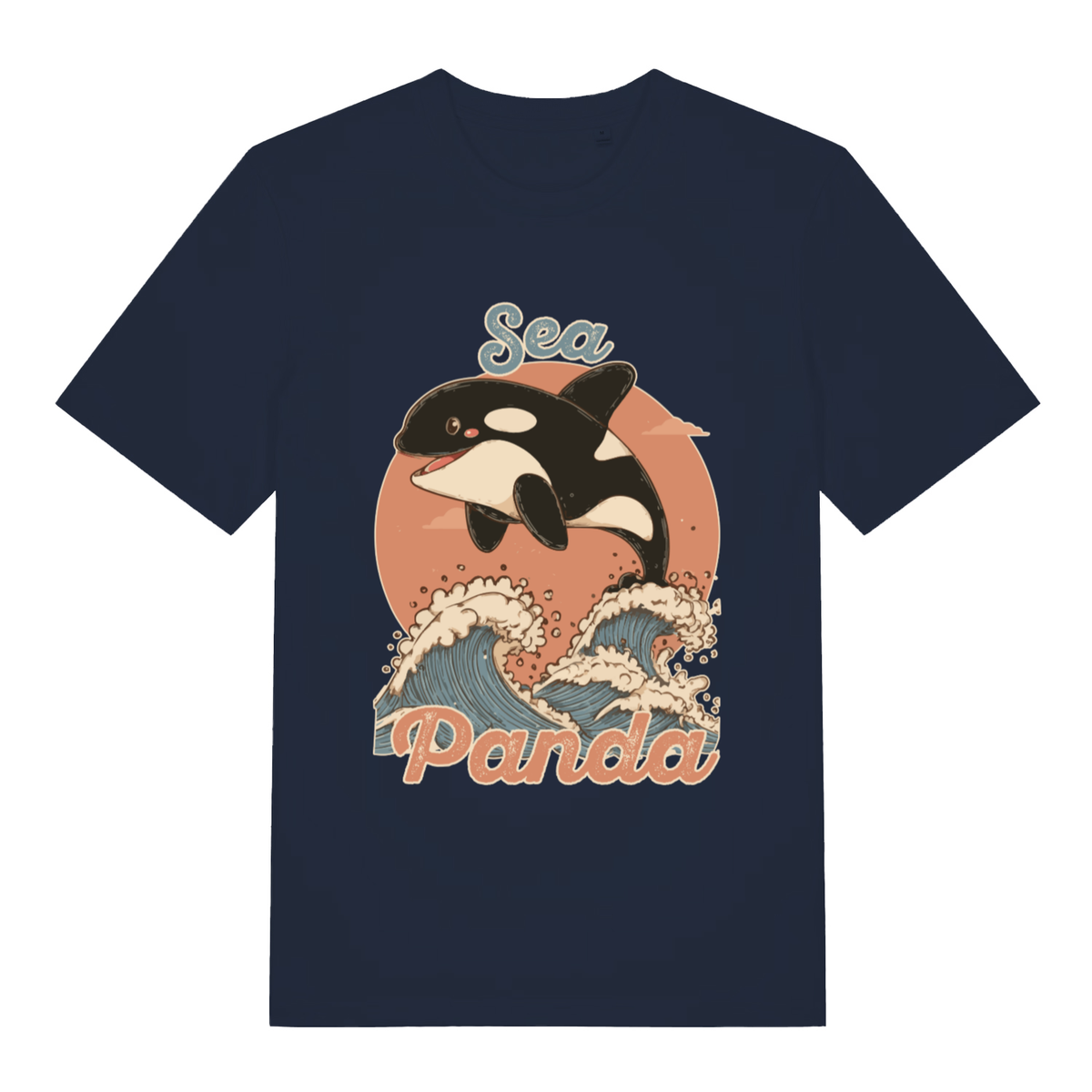 Navy Sea Panda funny graphic t-shirt showing classic cute sea panda design  