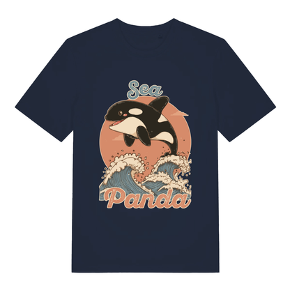Navy Sea Panda funny graphic t-shirt showing classic cute sea panda design  