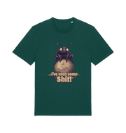 green funny offensive t-shirt with the graphic of a dung beetle and the slogan 'i've seen some shit'