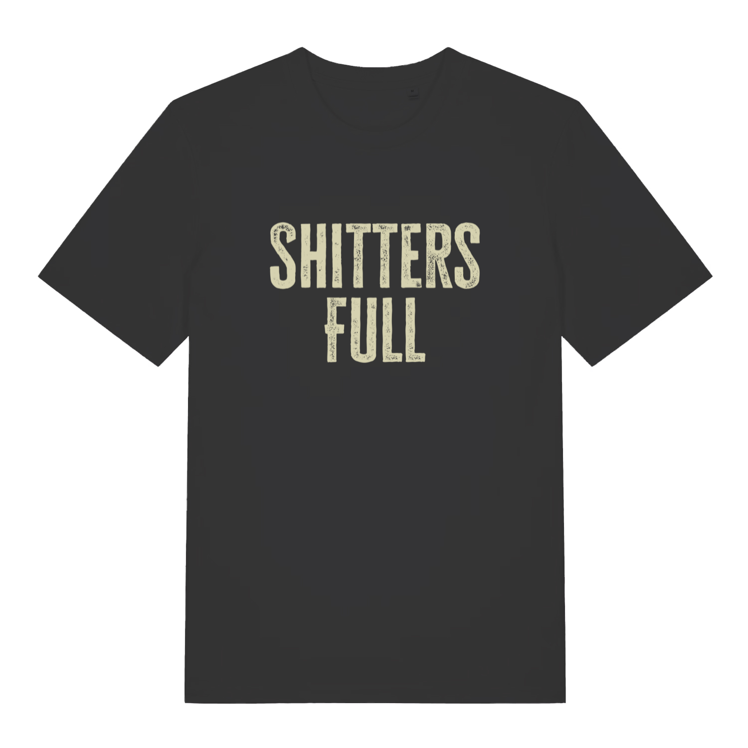 Black Shitters Full funny slogan t-shirt with distressed lettering design  