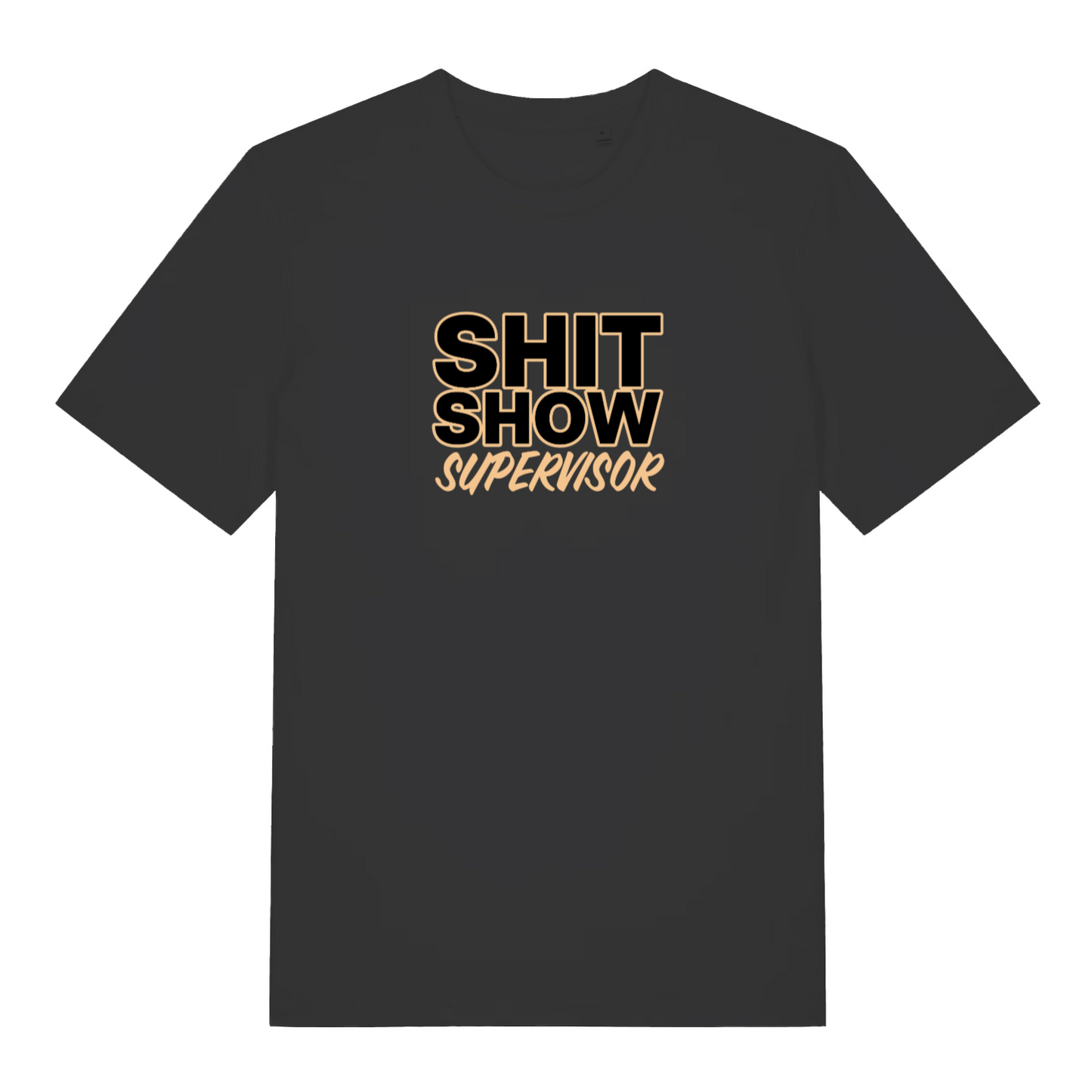 black women's funny slogan t-shirt with the text 'shit show supervisor'