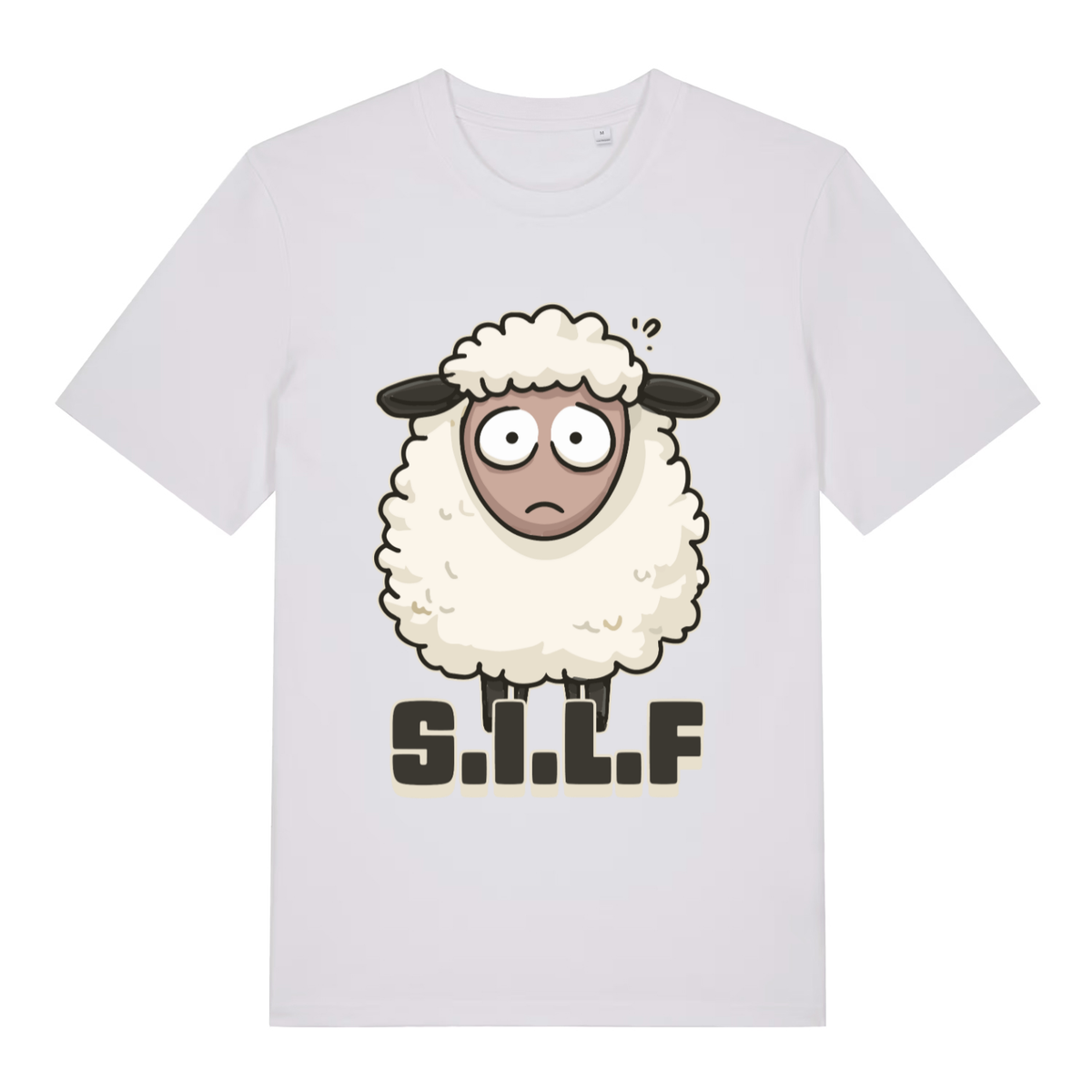 White S.I.L.F funny animal graphic t-shirt featuring hilarious farmyard banter print  