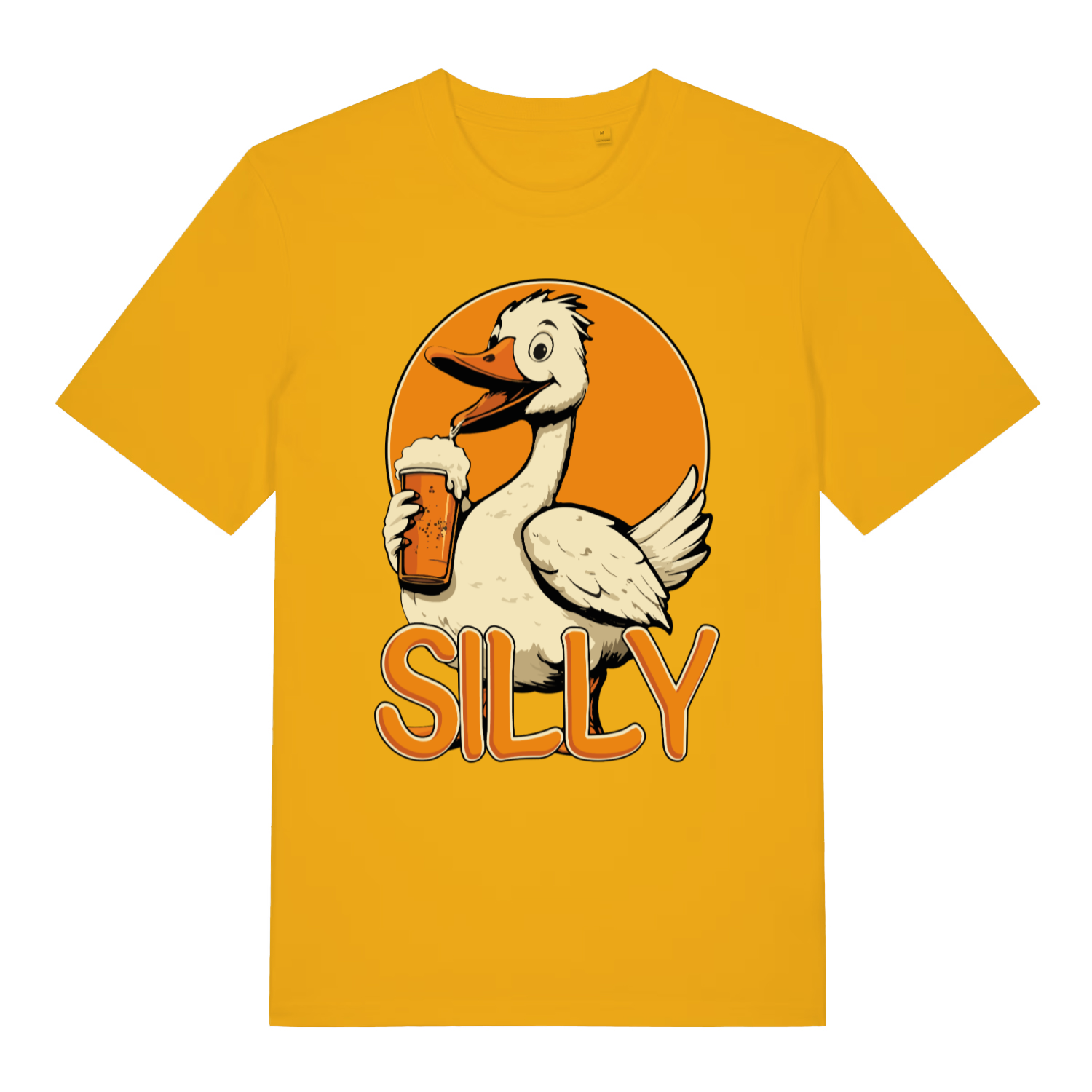 Yellow Silly Goose funny animal graphic t-shirt featuring humorous goose graphic  