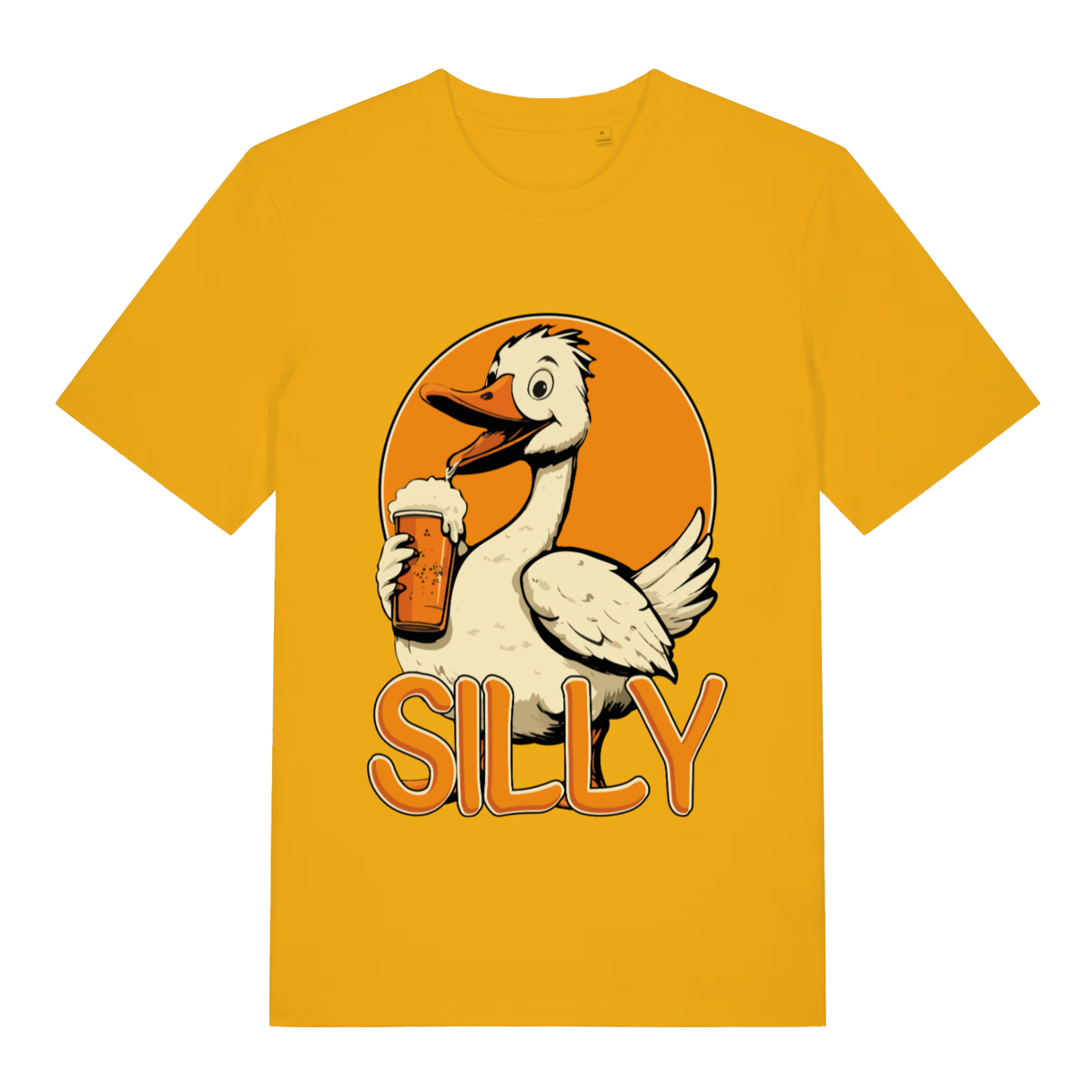 Yellow Silly Goose funny animal graphic t-shirt with bold silly poultry design  