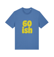blue birthday t-shirt with the slogan '60 ish'