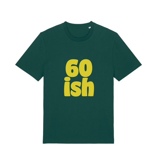 green birthday t-shirt with the slogan '60 ish'