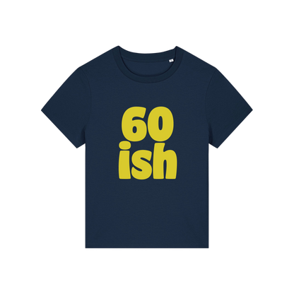 navy slogan t-shirt with '60 ish'