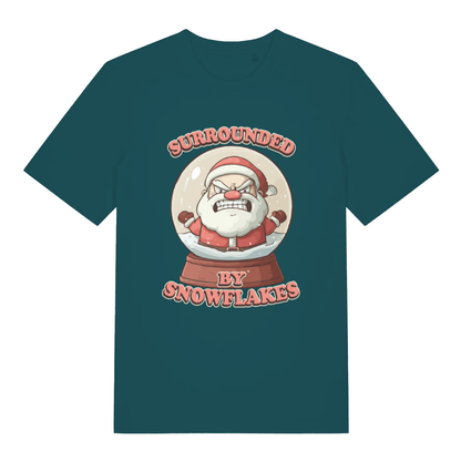 Stargazer Surrounded By Snowflakes funny Christmas t-shirt with bold snowflake banter graphic  