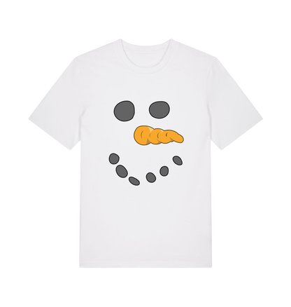 white christmas t-shirt with the graphic of a snowmans face