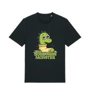 black animal t-shirt with the graphic of nessie in a sock and the slogan 'the sock ness monster'