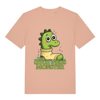 Peach The Sock Ness Monster funny animal t-shirt showing witty animal pun design  