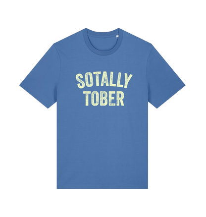 blue funny slogan t-shirt with 'sotally tober'