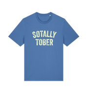 blue funny slogan t-shirt with 'sotally tober'