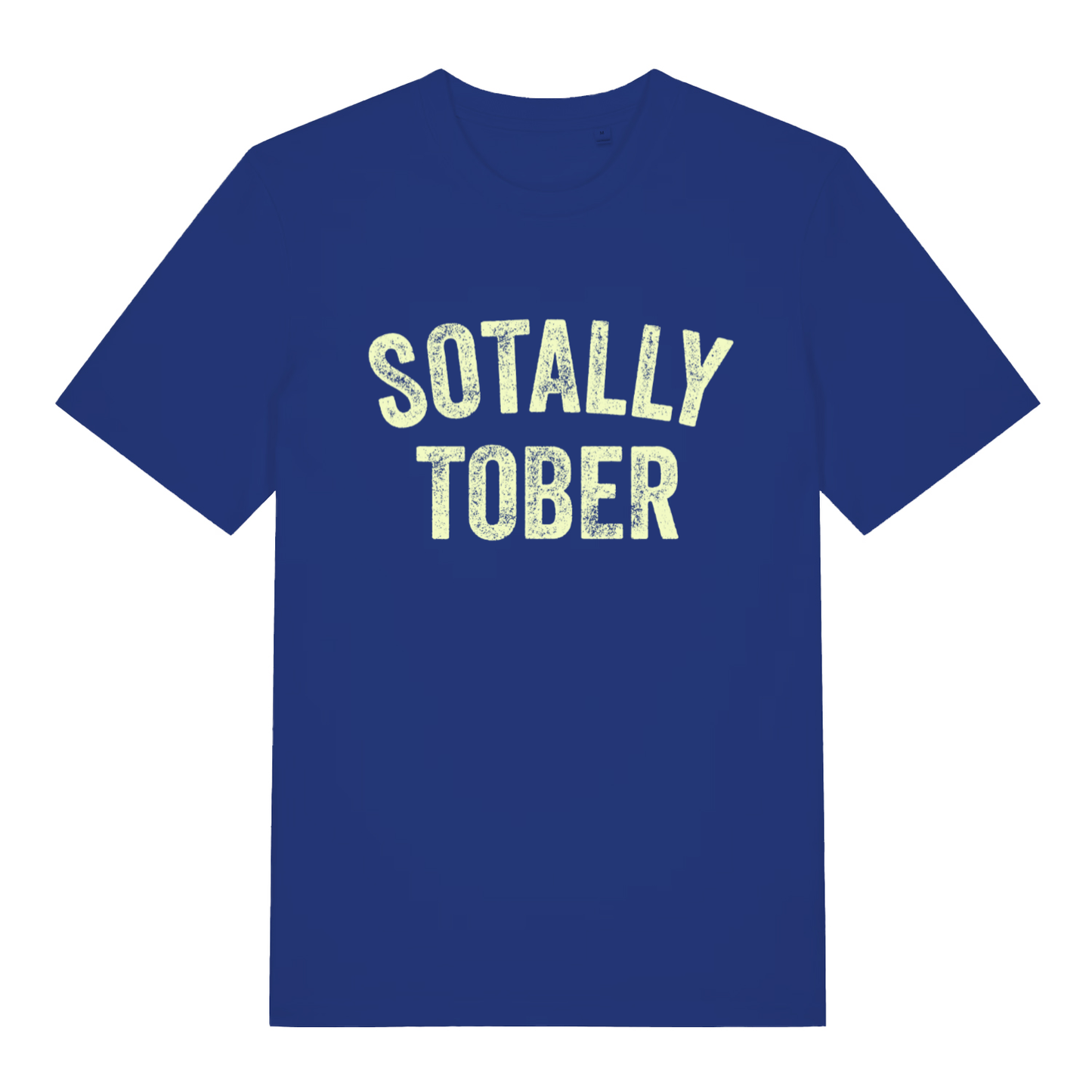Blue Sotally Tober funny slogan t-shirt featuring cheeky pub banter design  
