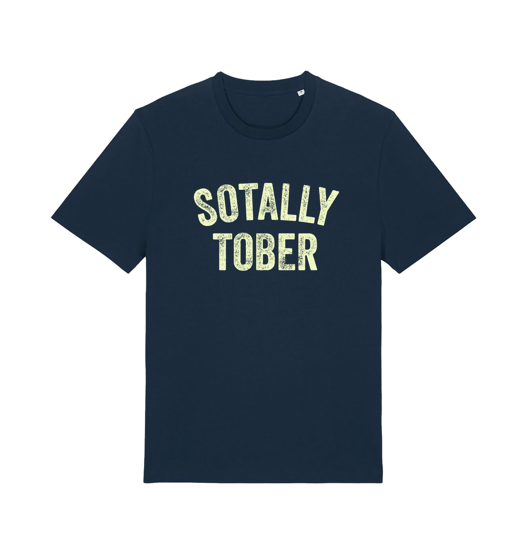 navy funny slogan t-shirt with 'sotally tober'