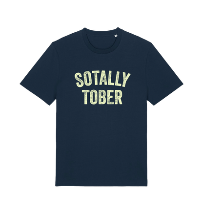 navy funny slogan t-shirt with 'sotally tober'
