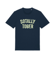 navy funny slogan t-shirt with 'sotally tober'