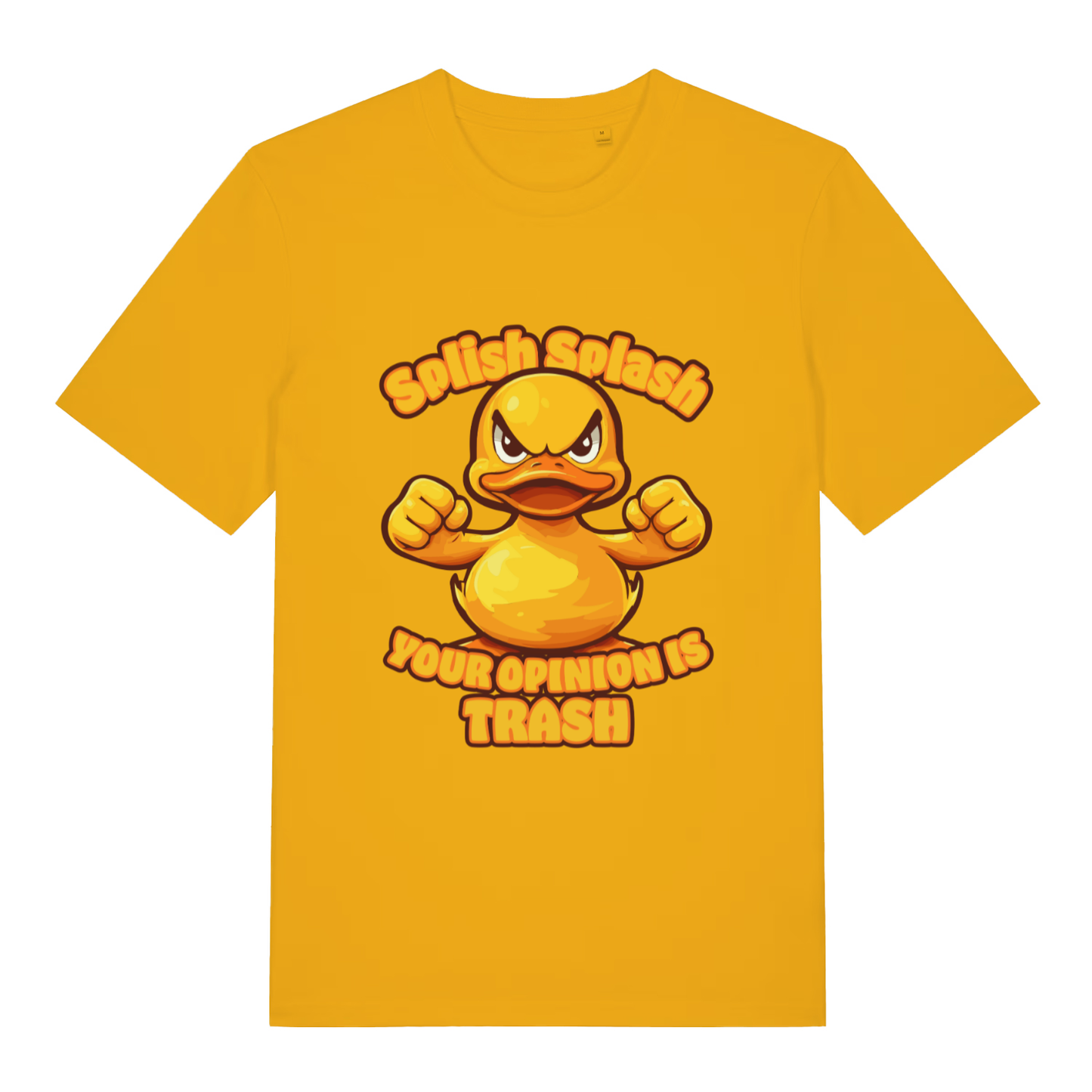 Yellow Splish Splash Your Opinion Is Trash funny animal t-shirt with ladies farmyard banter design  