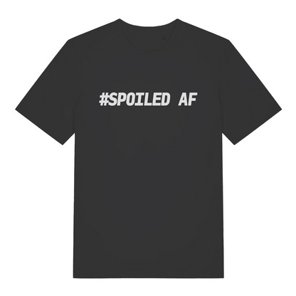 black women's matching t-shirt with the slogan 'spoiled af'
