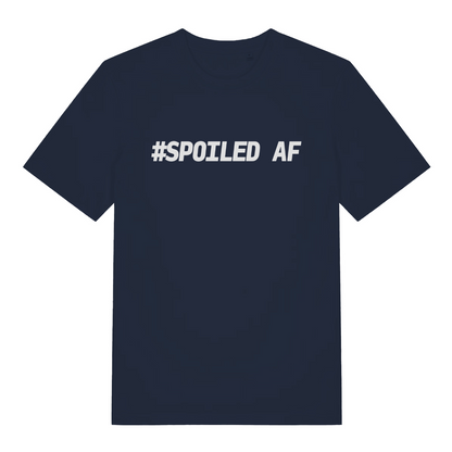 navy women's matching t-shirt with the slogan 'spoiled af'