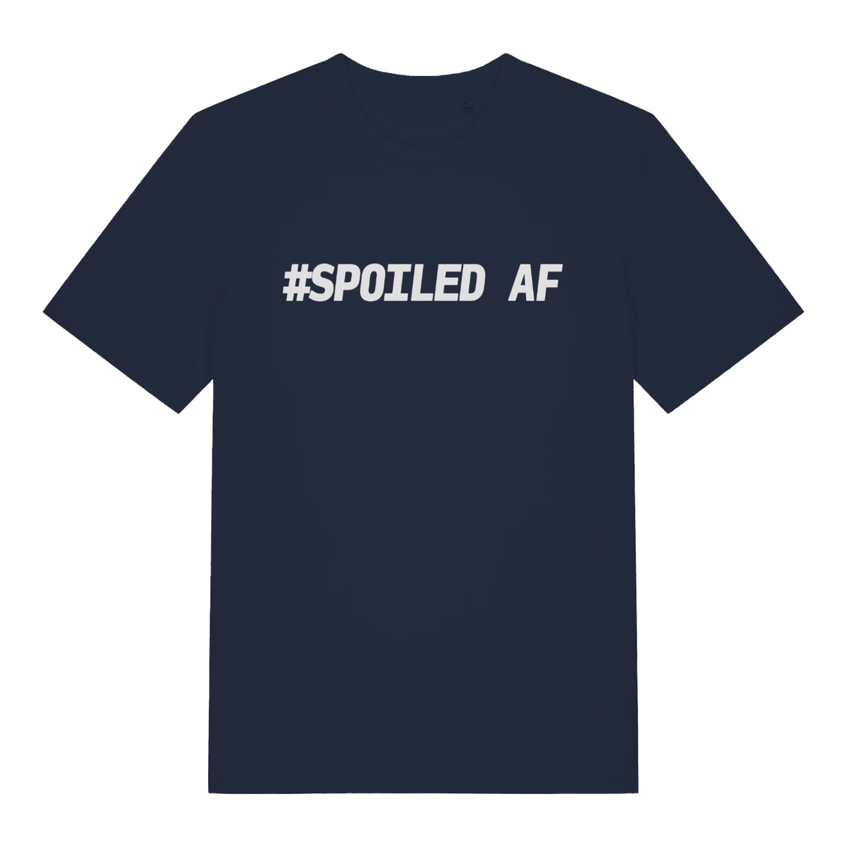 Navy #Spoiled AF funny slogan t-shirt featuring cheeky ladies statement design  