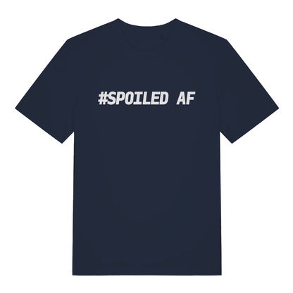Navy #Spoiled AF funny slogan t-shirt featuring cheeky ladies statement design  