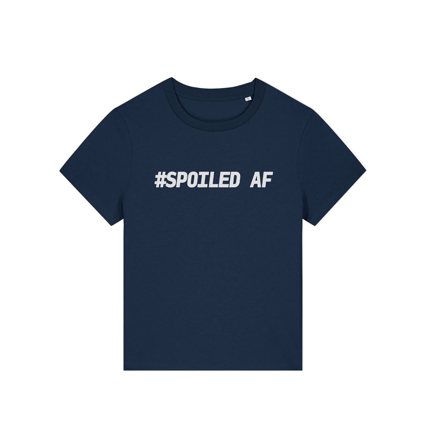 navy matching t-shirt with the slogan 'spoiled af'