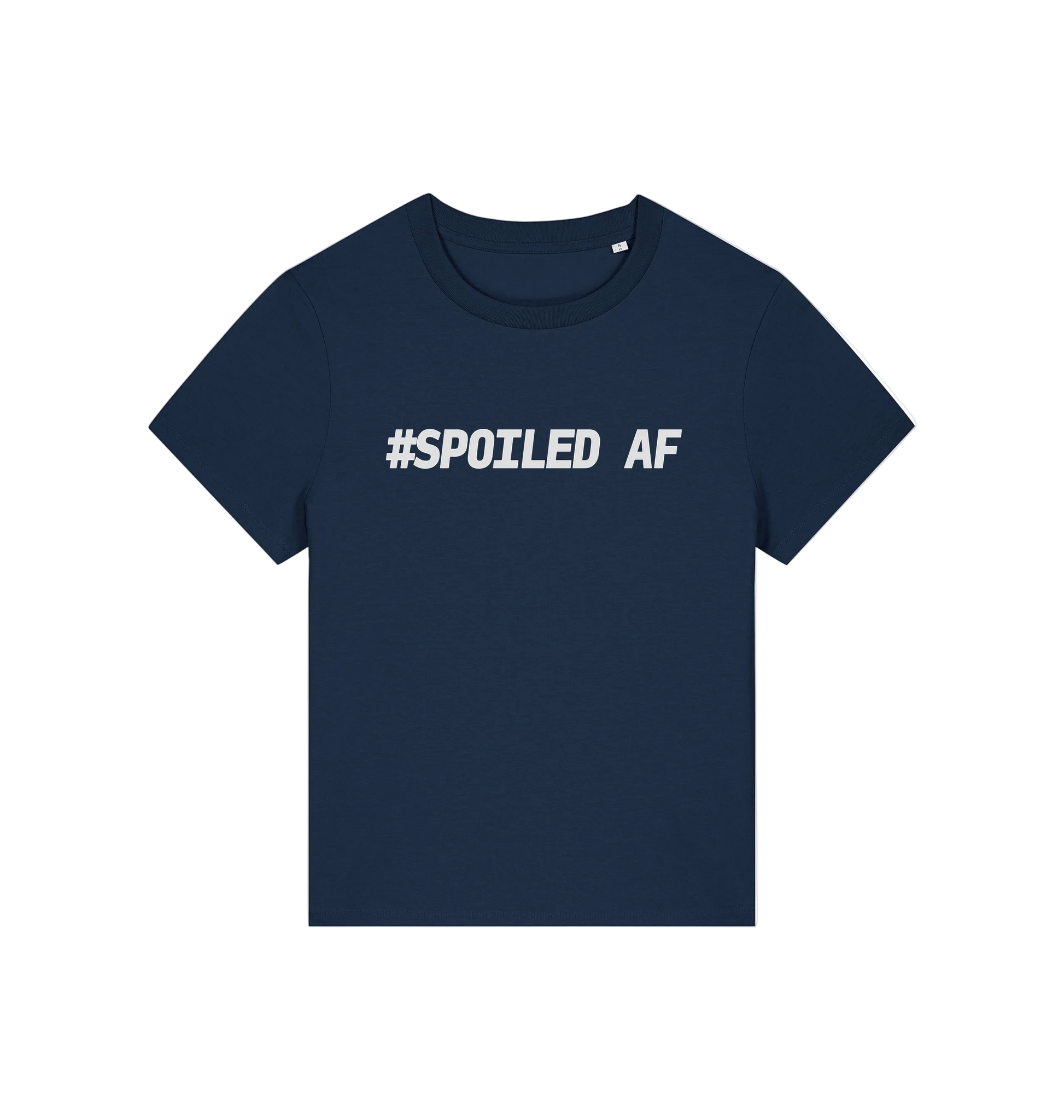 navy matching t-shirt with the slogan 'spoiled af'