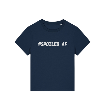 navy matching t-shirt with the slogan 'spoiled af'