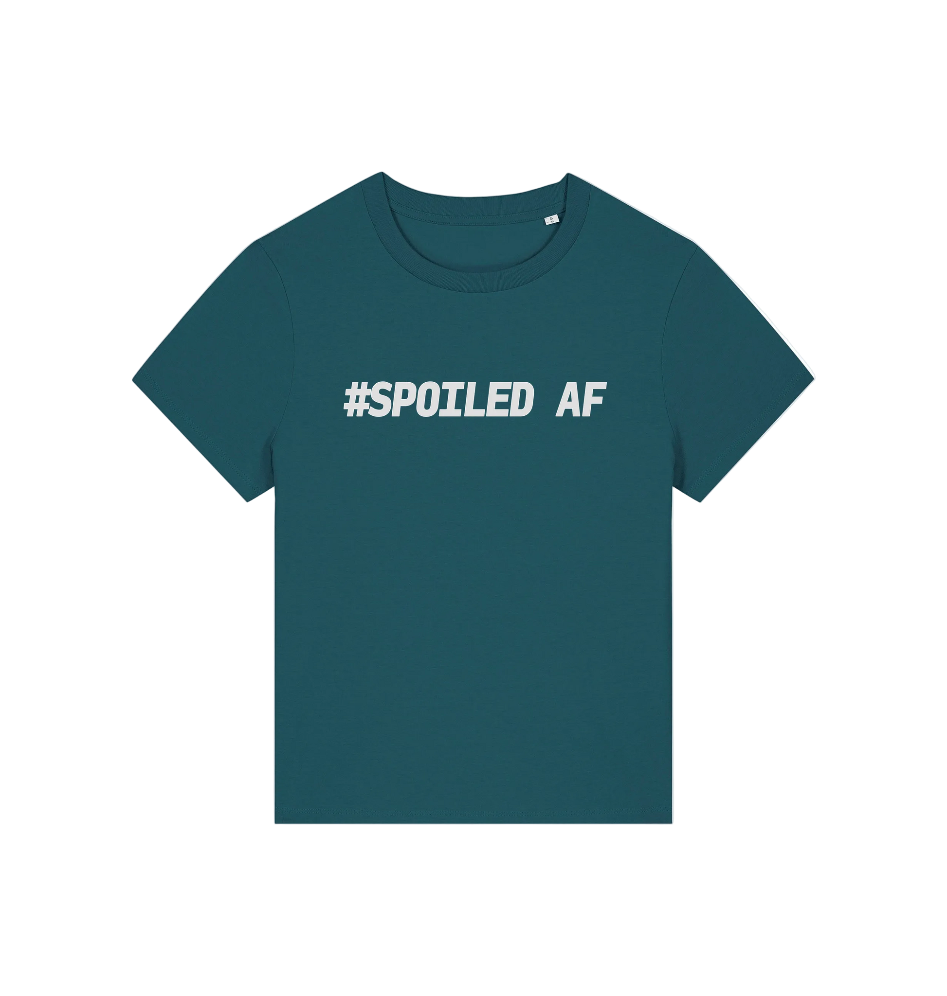 teal matching t-shirt with the slogan 'spoiled af'