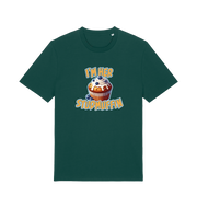 green matching t-shirt with the graphic of a blueberry muffin and the slogan 'i'm her stud muffin'