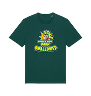 green funny offensive t-shirt with the slogan 'you should have been swallowed'