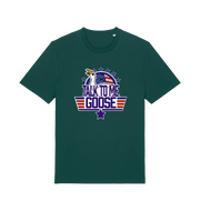 green movie t-shirt with the graphic of a goose and the slogan 'talk to me goose'