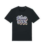 black slogan t-shirt with 'made in the 70's'