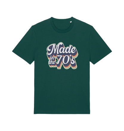 green slogan t-shirt with 'made in the 70's'