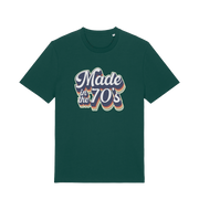 green slogan t-shirt with 'made in the 70's'