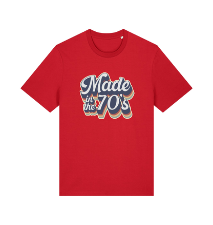 red slogan t-shirt with 'made in the 70's'