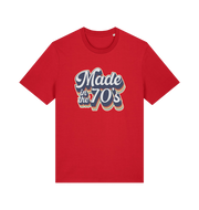 red slogan t-shirt with 'made in the 70's'