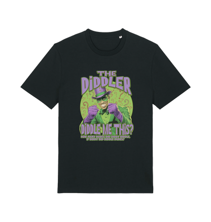 black funny offensive t-shirt with the  graphic mashup of Sean Diddy Combs reimagined as The Riddler