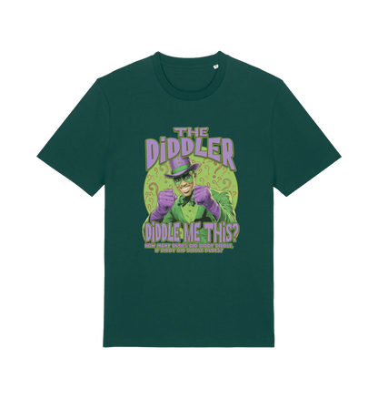green funny offensive t-shirt with the  graphic mashup of Sean Diddy Combs reimagined as The Riddler